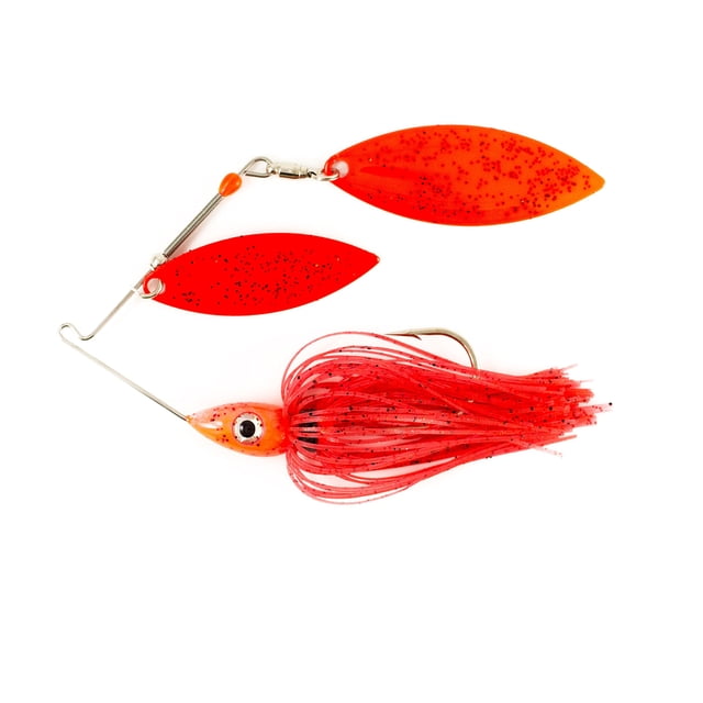 Nichols Lures Pulsator Flocons Métalliques Double Willow Spinnerbait, Piment Rouge, 3/4 Onces