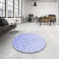 thumbnail image 4 of Ahgly Company Machine Washable Indoor Round Transitional Lavender Blue Area Rugs, 6' Round, 4 of 7