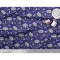 thumbnail image 2 of Soimoi Rayon Crepe Fabric Leaves & Floral Block Printed Fabric 1 Yard 46 Inch Wide, 2 of 3