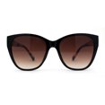 thumbnail image 3 of Timeless Classic Slick Oversize Cat Eye Mod Chic Plastic Sunglasses Black Flower Brown, 3 of 4