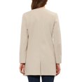 thumbnail image 3 of INSPIRE CHIC Women's Half Lapel Long Sleeves One Button Winter Mid-Length Overcoat S Beige White, 3 of 5