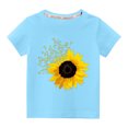 thumbnail image 1 of EGNMCR Blouses & Chemises à Manches Courtes Col Rond pour Tout-Petits Garçons Filles Mode Mignon Col Rond Imprimé Haut à Manches Courtes Blouse Fille, 1 of 3