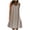 Beige, variant on Womens Summer Print Dress Short Sleeve Crew-Neck Loose Dress Beach Dress Sun Dress Ruffled Flowy Midi Dress