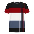 thumbnail image 4 of Weiqiqre T-Shirts pour Homme T-Shirt à Manches Courtes à Blocs de Couleur Col Ras du Cou Chandail Décontracté Basique, 4 of 4