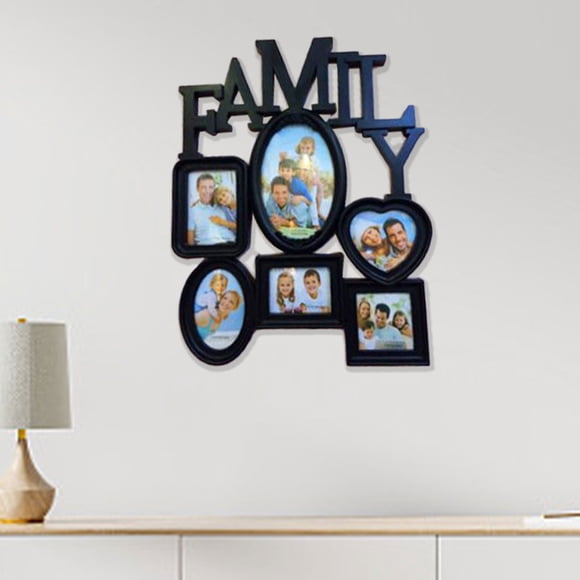 Vrorvz Family Combo Photo Frame Wall Mounted and Desktop Display for 6 Photos Unique PVC Picture Frame Suit for Home or Office Easy to Install Suit Gift for Friends and Family