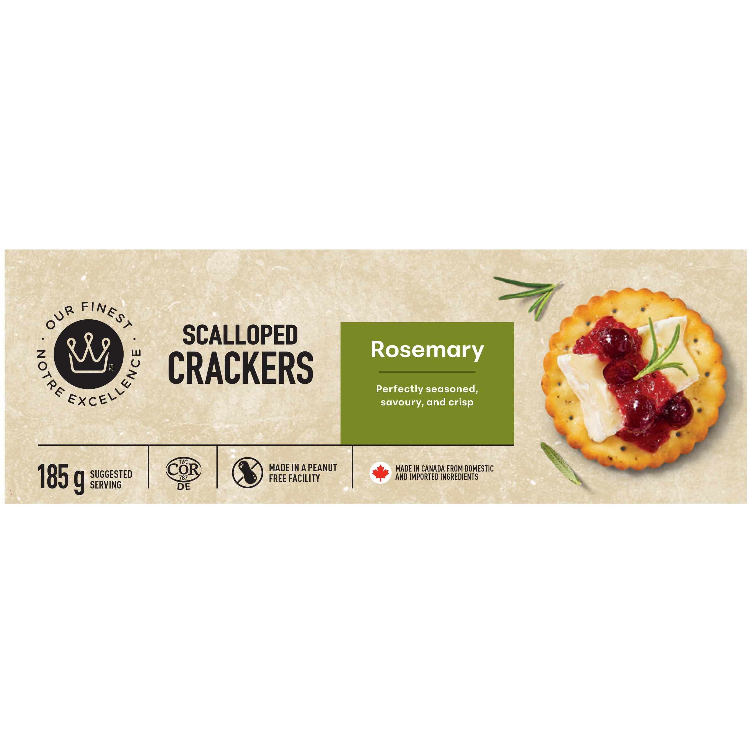 Our Finest Rosemary Scalloped Crackers