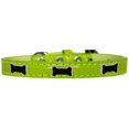 thumbnail image 1 of Black Bone Widget Croc Dog Collar Lime Green Size 16, 1 of 1