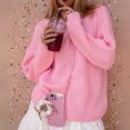 thumbnail image 2 of Timegard Womens Sweaters Fall Winter Casual Crewneck Long Sleeve Solid Color Knit Pullover Tops Fashion, 2 of 4