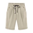thumbnail image 1 of Plebaso Shorts Décontractés pour Femmes Longueur Genou, Shorts à Cordon, Shorts Roulés, Shorts Simples Légers à Enfiler, 1 of 6