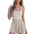 thumbnail image 1 of Fortune Robe de Tennis pour Femmes avec Shorts, Couleur Unie Sans Manches Bretelles Spaghetti Robes Athlétiques Robe de Golf d'Entraînement, 1 of 6