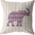thumbnail image 1 of Silhouette d'Éléphant Coussin en Tissu Intérieur/extérieur Violet 16x16, 1 of 5