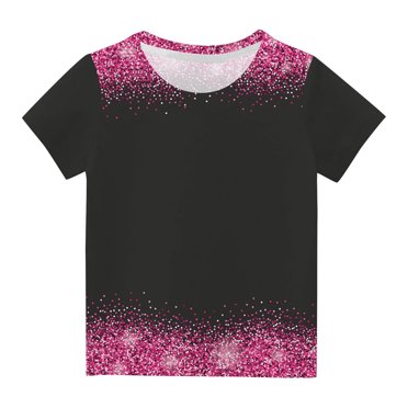 Besolor Toddler Boys Girls Summer T-Shirts Kids Sequin Printed Crewneck Short Sleeve Sparkly Tops Blouse 3-14 Years