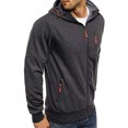 thumbnail image 3 of Kmbangi Hooded Jacket+Solid Color Long Sleeve Sweatshirt with Zipper Pocket, 3 of 6