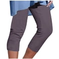 thumbnail image 1 of Yuyuzo Womens Plus Size Capris High Waisted Straight Leg Solid Color Bottom Capri Pants for Women 3/4 Slacks, 1 of 5