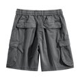 thumbnail image 4 of Mens Sports Leisure Elastic Waist Multi-Pockets Relaxed Summer Shorts Pants, 4 of 8