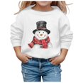 thumbnail image 1 of PMVFHDE Liquidation Chandails Molletonnés à Col Rond Fille Graphique Chandails d'Automne et d'Hiver de Noël pour Filles Imprimé Col Rond Manches Longues Décontracté Chandail Sans Capuche Vêtements pour Filles, Blanc, 7-8 Ans, 1 of 4