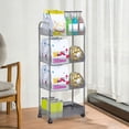 thumbnail image 4 of Four-Tier Floor Storage Rack, Multi-Layer Transparent Cabinet on Wheels, for Kitchen, Bathroom, and Living Room, Durable and Versatile Organizer, 4 of 8