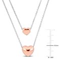 thumbnail image 3 of Miabella Collier à Double Rang Cœur en Argent Sterling Plaqué Blanc et Rose Bicolore, 3 of 5