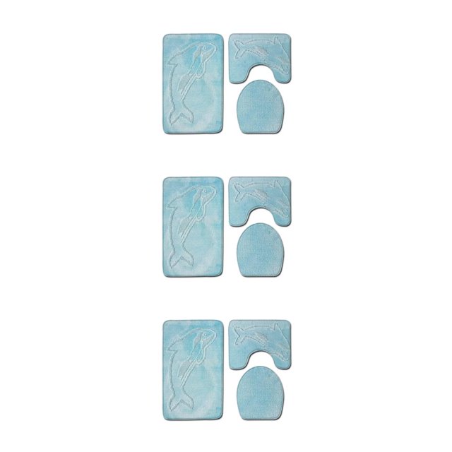 Baohd 3pieces Multi-functional Non-Slip Chenille Bath Rug Any Bathroom Eco-friendly PJ210908-A010 3Set