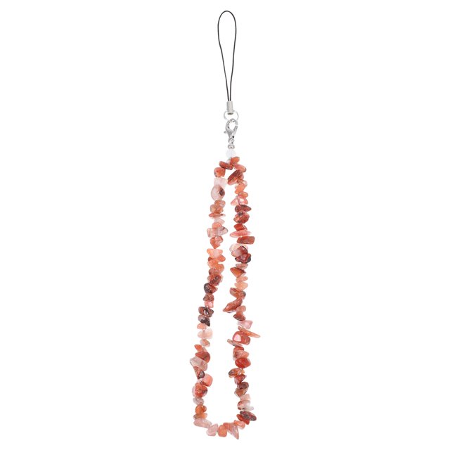 FRCOLOR Phone Chain Crystal Stones Phone Lanyard Creative Natural Phone Rope Fresh Phone Decor,7.87"X0.2"X0.12"