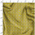 thumbnail image 2 of Soimoi Tissu Crêpe polyester Jaune Imprimé Cheval de Course par Yard 52 Pouces de Large, 2 of 6