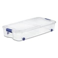 thumbnail image 1 of Sterilite 62 Liter Wheeled Latch Box, Small Clear Plastic Storage Bin with Lid, Blue Latch, 1 of 9