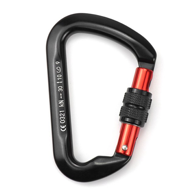 Amdohai Mousqueton en D 30 Kn, Robuste, en Alliage d'Aluminium, Pinces de Mousqueton pour Hamacs, Camping, Randonnée, Backpacking