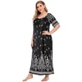 thumbnail image 4 of Pyjama en Coton à Imprimé Floral Longue Taille pour Femmes - 5X, 4 of 5