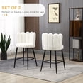 thumbnail image 4 of HOMCOM Bar Stools Set of 2, Counter Height Barstools with Back, Cream, 4 of 10