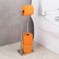 thumbnail image 2 of Porte-papier Hygiénique Autoportant avec Réserve, Support sur Pied Antirouille en Acier Inoxydable SUS 304 pour Rouleaux de Papier Hygiénique, Rangement au Sol, Fini Brossé Moderne, 2 of 8