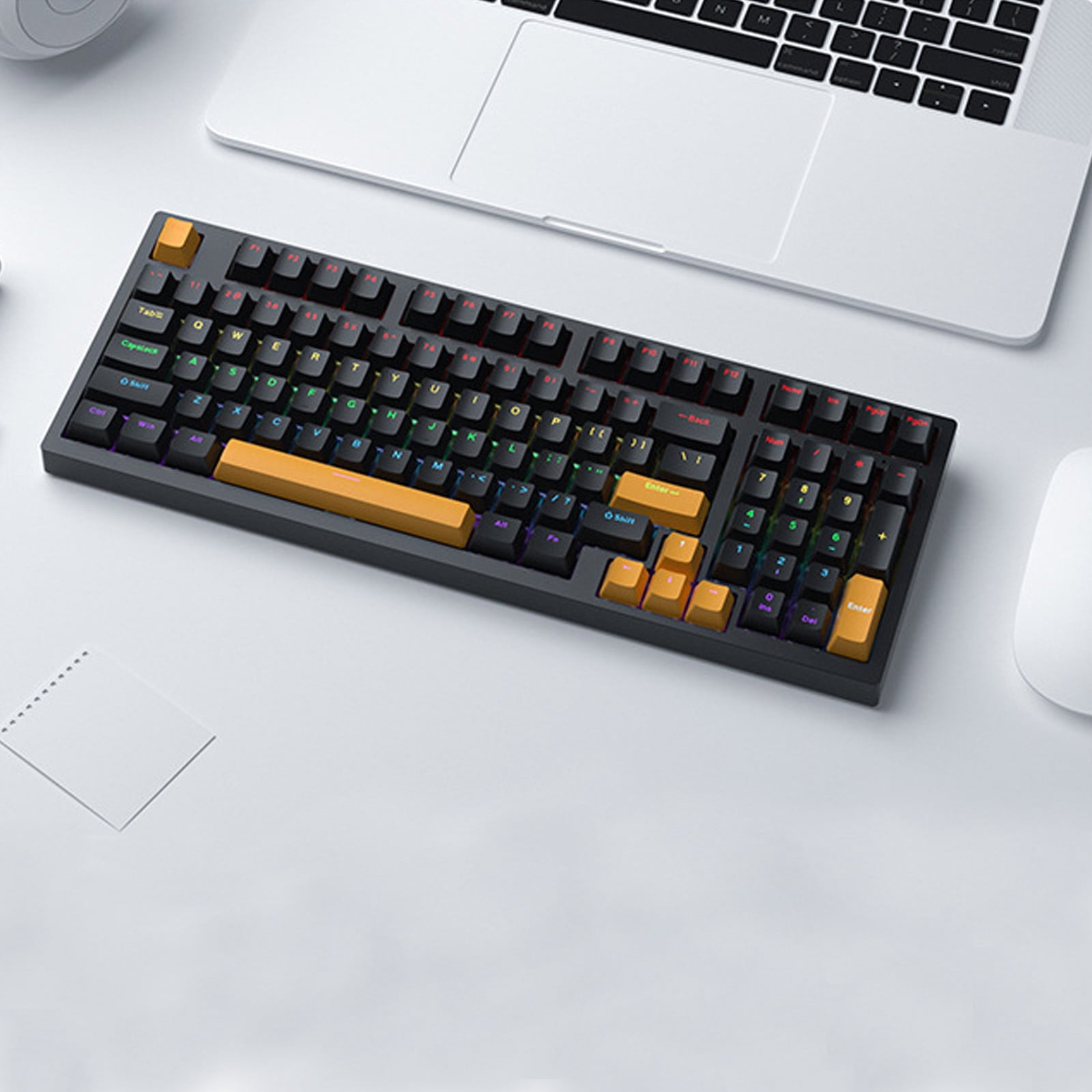 COFEST Russian True Mechanical Keyboard Russian Gaming Keyboard Russian Hot Swap Wired Keyboard Black
