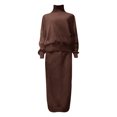 thumbnail image 3 of Ensemble Jupe Chandail 2 Pcs pour Femmes - Polyester, Col Montant, Manches Longues - S-TTG, 3 of 4