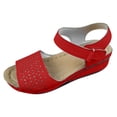 thumbnail image 2 of Cameland Women's New Large Size Hollow Thick Bottom One Line Buckle Wedge Sandals, 2 of 5