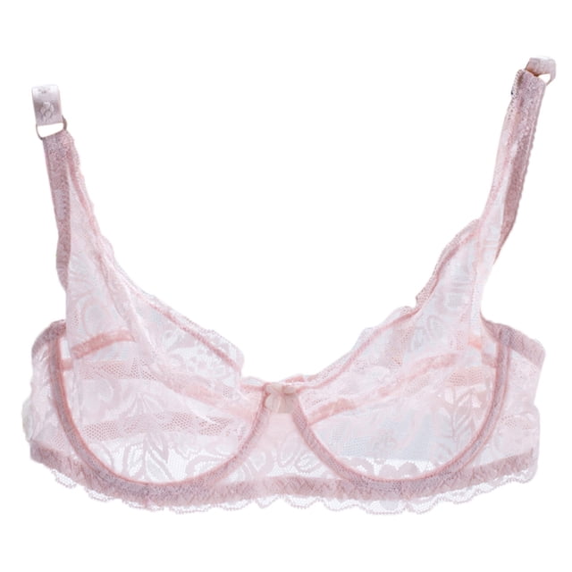 Soutien-gorge en Dentelle Florale pour Femmes à Col en V, Bretelles Ajustables, à Armatures, Aguichant