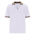 thumbnail image 4 of Lolmot Shirts for Men, Mens Patchwork Fallow Button Round Neck Sports Short Sleeve Shirt, 4 of 6