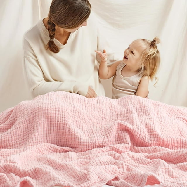 EGNMCR Couverture Jetée, Couverture Jetée pour Canapé Couverture en Mousseline Couverture en Mousseline Adulte Été Douce Couverture en Mousseline la Couverture