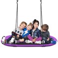 thumbnail image 1 of Patiojoy 60" Flying Saucer Tree Swing Set Outdoor Oval Swing Adjustable Hanging Ropes for Kids Purple, 1 of 7