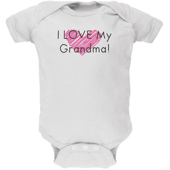 I LOVE My Grandma! White Soft Baby One Piece