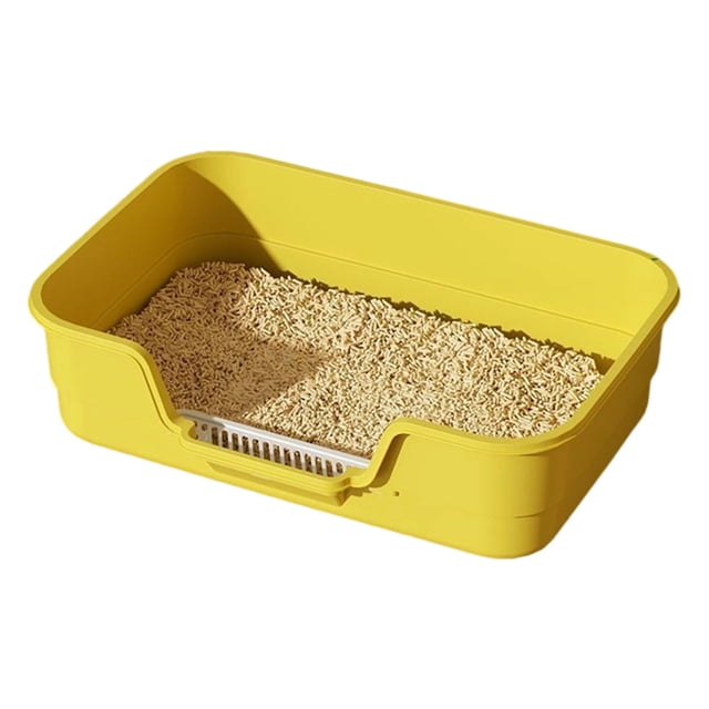 Litière pour Chats Spacieuse Semi-Fermée pour Grands Chats avec Circulation d'Air Améliorée et Conception de Protection