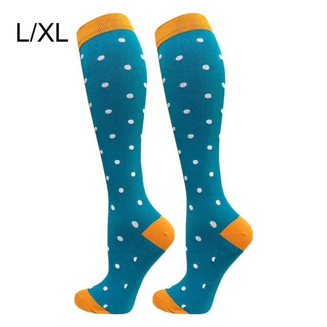 Chaussettes de Compression 20-30 mmHg Longueur Genou pour Sport, Femmes, Randonnée, Unisexe, 20-30 mmHg, Course, Cyclisme, Bleu, G/TG