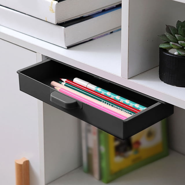 Under Desk Storage Drawer Organizer for Stationery Pens Rulers Compasses Paper and Accessories with Hidden Design