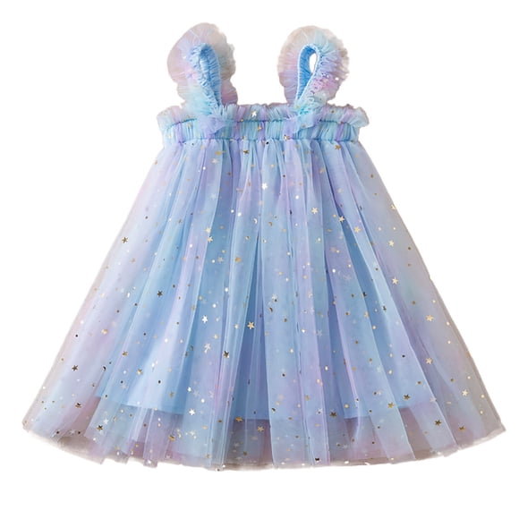 TJAZFJPA Baby Girl Dresses 6-9 Months Toddler Girls Sleeveless Star Moon Princess Dress Dance Party Dresses Clothes Easter Dresses for Girls