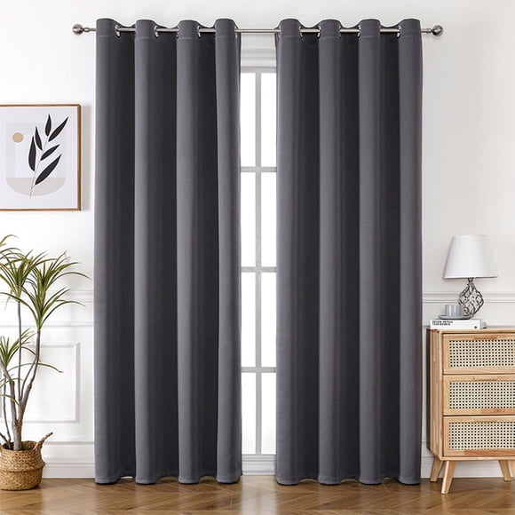 Polyester Curtain Panel Pair 39x51 Inch Light Filtering Window Treatment for Bedroom Grommet