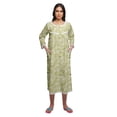thumbnail image 4 of Moomaya Robe de Nuit Imprimée Longueur Genou en Coton avec Bordure en Dentelle Manches 3/4 pour Femmes, 4 of 5