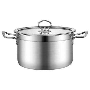 Shisuyan Marmite à Soupe en Acier Inoxydable Marmite Multifonctionnelle Marmite Pratique avec Couvercle en Verre