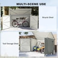 thumbnail image 3 of CoSoTower 7.6 x 3.4ft Outdoor Storage Shed, 3 Garbage Bin Shed Organizer with Lockable Double Doors, Openable Lid, Silver Grey, 3 of 7