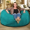 thumbnail image 4 of Ultimate Sack Fauteuil Poire 5 Pi Rempli de Mousse, Housse en Suède Lavable, Sarcelle, 4 of 8