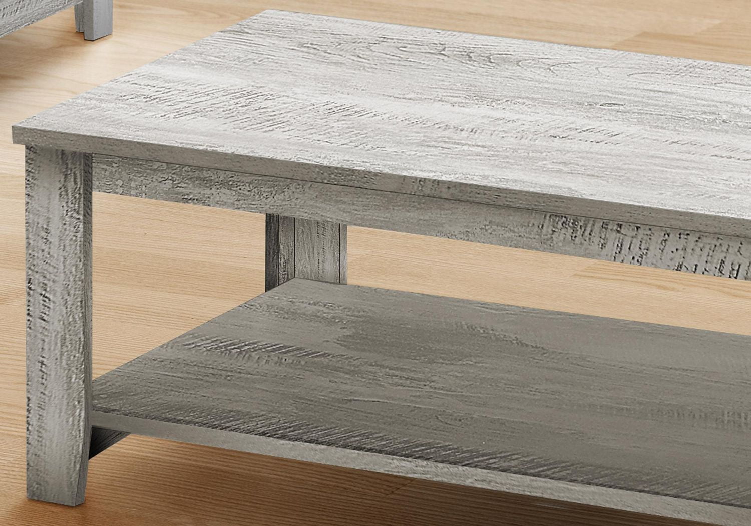 Monarch Specialties Table Set, 3pcs Set, Coffee, End, Side, Accent, Living Room, Laminate, Grey, Transitional