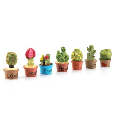 Delaman Moule de Plante en Pot Miniature, Minuscule Cactus Plantes succulentes Miniatures Pot décoration de Maison de poupée Mini Plante (7 pièces) décoration de Meubles