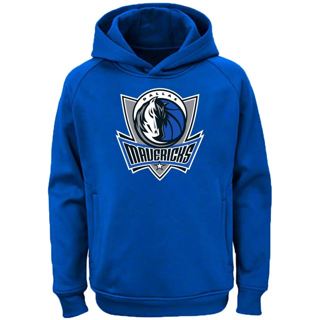 Outerstuff Nba Youth Team Color Performance Primary Logo Pullover Sweatshirt Hoodie (Dallas Mavericks Blue 8)